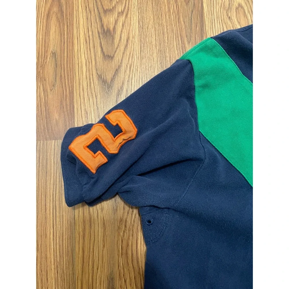 Polo Ralph Lauren Polo Shirt Mens Extra Large Diagonal Sash Multi Pony Navy